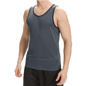 Camiseta sin Mangas de Punto para Hombre, Cuello Redondo, Personalizada, Transpirable, de Secado Rápido, Color Sólido, Algodón y Elastano, Talla Grande - Product Image 1