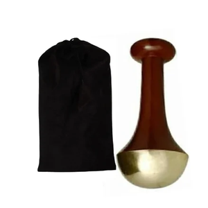 Masajeador facial elegante para pies con mango de madera, masajeador de varita Kansa pura para desintoxicación profunda y propósito de spa, forma India - Product Image 6