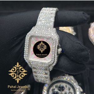 Reloj Mecánico de Lujo Pahal Jewels con Diamantes Cuadrados para Mujer, Acero Inoxidable, Analógico, Alta Calidad, Esfera de 40 mm, Cristal de Zafiro - Product Image 3