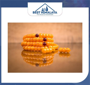Chapelet de prière bouddhiste naturel Mala avec perles en pierres précieuses sculptées, Jaap Mala écologique au meilleur prix - Product Image 6