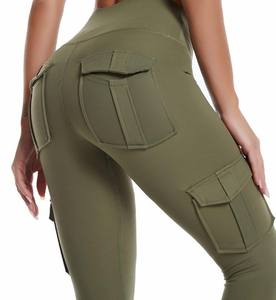 Pantalones de Yoga de Punto 100% Algodón para Mujer, con Múltiples Bolsillos, Ajustados, de Cintura Alta, Leggings Deportivos de Compresión para Correr - Product Image 2