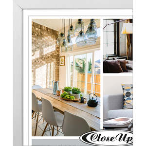 Cadre photo décoratif en bois blanc 40 x 60 cm, miroir carré, format A4, style suspendu pour affichage – Produit très demandé - Product Image 2