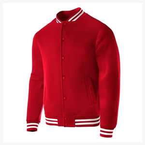 Chaqueta Varsity de Cuero para Hombre Tallas Grandes con Bordado, Bloques de Color y Ribetes, Chaqueta de Béisbol Letterman de Invierno - Product Image 4