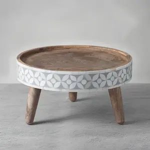 Plateau à gâteau de luxe de haute qualité avec incrustation de nacre, plateau de service pour Diwali, plateau décoratif élégant pour les occasions festives - Product Image 6