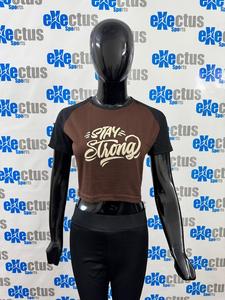 Custom Raglan Sleeve Cotton Cropped Ladies T-Shirt Eco-Friendly Screen <b>Print</b> Top for Hip Hop Women Baby Tee Crop Top Design - Product Image 2