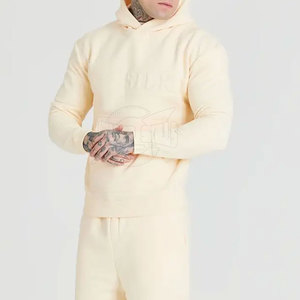 Sudaderas con capucha en relieve para hombre, estilo callejero, colores sólidos de gran tamaño, técnicas teñidas lisas de invierno, cantidad a granel - Product Image 3