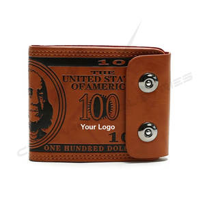 Cartera de Cuero Genuino para Hombre, Color Personalizado, Hebilla Doble, Duradera, Color Degradado, Tarjetero, Monedero, Estilo Billete de 100 Dólares Estadounidenses - Product Image 5