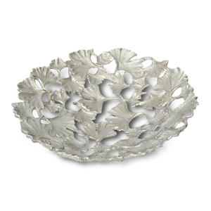 Tazón para servir de astilla de hoja de Ginkgo de aluminio para uso de vajilla Tazón para servir de frutas fundidas Fabricante Fábrica India - Product Image 1