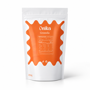 Sachet Doypack Personnalisé Refermable Qualité Alimentaire pour Granola, Flocons d'<span class=keywords><strong>Avoine</strong></span>, Muesli, 250g, Finition Mate, Ziplock, Motif <span class=keywords><strong>Arabe</strong></span> - Product Image 1