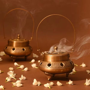 Multi Purpose Brass <b>Incense</b> Burner For Sticks And <b>Cones</b> Offering Versatile Usage And Elegant Home Decor Appeal - Product Image 1