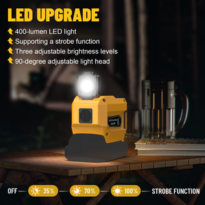 2 gói 220 Wát điện cầm tay Inverter cho <span class=keywords><strong>Dewalt</strong></span> 18V/<span class=keywords><strong>20V</strong></span> pin chuyển đổi DC 18V để AC 110V với AC Outlet kép USB-A - Product Image 6