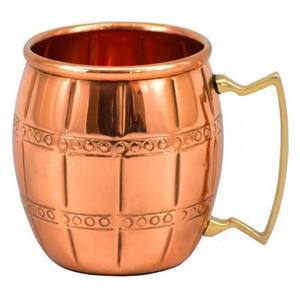 100% pur cuivre fabriqué à la main concepteur martelé tendance vente chaude tasse Mule la mieux notée avec poignée en laiton écologique - Product Image 4