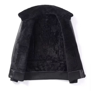 Customized Color Genuine Leather Hooded Bomber <b>Jacket</b> for <b>Men</b>-Winter Breathable & Windproof - Product Image 6