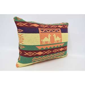 Oreiller en laine géométrique floral vintage orange 20x28 pouces Style traditionnel BoHo forme carrée lavable pour un usage domestique - Product Image 3