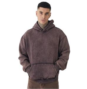 Fabriqué en usine personnaliser femmes surdimensionné lavé à l'acide sweats à capuche respirant pull coton lourd Vintage lavage à capuche - Product Image 2