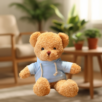 Ours en peluche avec pull bleu, rembourrage en coton PP, vêtements et accessoires pour bébés de 0 à 24 mois, unisexe