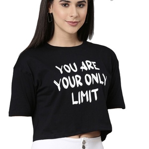 Haute qualité femmes en gros hauts courts séchage rapide respirant T-Shirts dernière conception solide tricoté tissu sérigraphie - Product Image 1