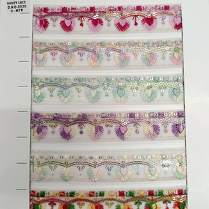 ผ้าลูกไม้ปักลายดอกไม้หลากสีสำหรับงานแต่งงานสิ่งทอในบ้านหรูหราแบบทำมือตกแต่งเสื้อผ้าสไตล์ดอกไม้ - Product Image 1