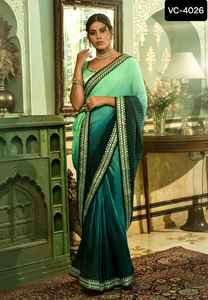 Tendance Vichitra Soie Broderie Travail Saree Indien Femmes Vêtements De Mariage En Gros De Surat - Product Image 4