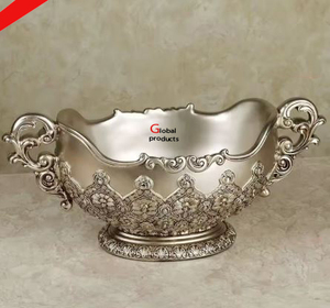 Tazón de servicio decorativo de acero inoxidable de metal de alto estándar para restaurante y bar de hotel - Product Image 4