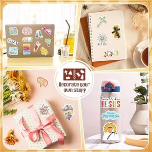 Autocollants de Jésus <span class=keywords><strong>Christ</strong></span> personnalisés | Autocollants de foi chrétienne | Étiquettes décoratives religieuses pour cadeaux et usage quotidien - Product Image 2