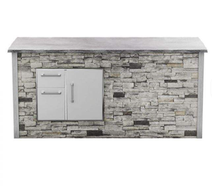 <span class=keywords><strong>Barbecue</strong></span> en acier inoxydable 304 avec <span class=keywords><strong>pierre</strong></span> naturelle culturelle, résistant à la rouille, avec évier, porte intégrée, armoire résistante aux intempéries - Product Image 3