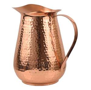 เหยือกน้ำทองแดงแท้ทำมือ ดีไซน์เรียบง่ายทันสมัย ปลอดภัยต่อสุขภาพ พร้อมฝาปิด ขนาดและรูปทรงตามสั่ง รับทำโลโก้สำหรับภาชนะเครื่องดื่ม - Product Image 1