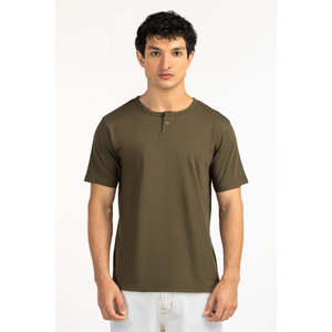เสื้อยืดคอตตอนเฮนลีย์แบบสั่งทำพิเศษ ทรงปกติ ขายส่ง เสื้อเจอร์ซีย์ถัก ผู้ผลิตและจำหน่ายเสื้อยืดแบบ OEM รับผลิตแบรนด์ส่วนตัว - Product Image 1