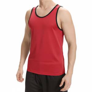 Camiseta Deportiva de Verano para Hombre, sin Mangas, Cuello Redondo, Personalizable, Transpirable, de Secado Rápido, Color Sólido, Algodón y Elastano, Tallas Grandes - Product Image 1