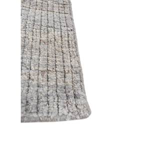 Tapis en laine noué à la main AKWL-1691, motif patchwork gris et noir, pour salon, entrée, couloir, forme puzzle rectangulaire - Product Image 4