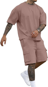 Latest Style Men's Breathable 100% Cotton Summer Street Style <b>Knitted</b> Short <b>Sets</b> High Quality Wholesale Customizable 2 Piece <b>Set</b> - Product Image 3