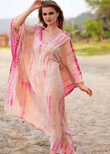 2026 New Look Bohemian Style Floral Tie Dye <b>Kaftan</b> Long Sleeve Ankle-Length <b>Beach</b> 100% Rayon Fabric Summer Ladies <b>Kaftan</b> - Product Image 6