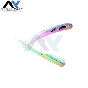 Maquinilla de afeitar recta de una sola hoja, cuchillo moldeador de pelo de peluquero, herramienta de aseo con borde de acero inoxidable con bolsa OPP, Etiqueta Privada - Product Image 3