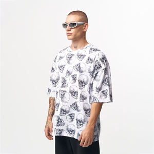 Camiseta larga de gran tamaño para hombre de fibra de bambú de algodón 100% de alta calidad, impresión personalizada, camiseta de peso pesado al por mayor - Product Image 5