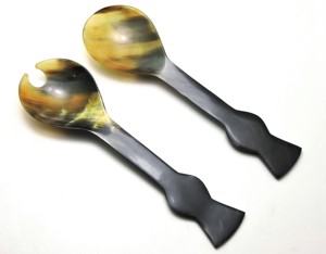 Ensemble de serveurs à salade en bois et résine écologiques, brun et noir, ustensiles de cuisine, lavables au lave-vaisselle, logo personnalisé - Product Image 4