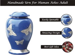 Urna de cremación de mariposa para cenizas, urna hecha a mano para adultos para cenizas de mascotas, contenedor de entierro para restos humanos, urna funeraria conmemorativa - Product Image 2