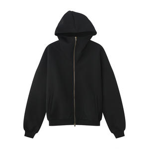 Pantalon de survêtement à capuche zippé 100% coton pour hommes, veste coupe-vent avec broderie et impression numérique, survêtements d'extérieur pour l'hiver - Product Image 6