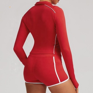 Ensemble de sport 2 pièces personnalisé pour femme : soutien-gorge de sport dos nu et short de cyclisme taille haute – Tenue de yoga pour femme - Product Image 2