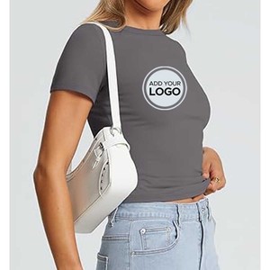 T-shirts en coton pour femmes Chemises à manches courtes Hauts à col rond T-shirts d'été décontractés respirants de coupe classique - Product Image 5