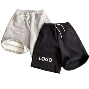 Qelonto Pantalones cortos informales de gran tamaño para hombre Logotipo bordado personalizado Algodón French Terry Tech Fleece Método de tejido de cintura media - Product Image 1