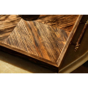 Bandeja para servir de madera de Acacia Natural moderna de estilo antiguo, forma Rectangular con textura desigual, aspecto ardiente para uso doméstico en la cocina - Product Image 4