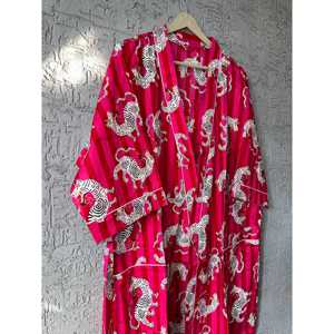 Bata Kimono 100% Algodón Estampada a Mano con Diseño Floral Étnico para Mujer, Túnica de Baño Suave para Verano, Ropa de Estar por Casa, Producto ODM - Product Image 3