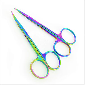 Ciseaux à cuticules professionnels multicolores pour la beauté, lame incurvée tranchante en acier inoxydable, durables et légers pour la manucure - Product Image 1