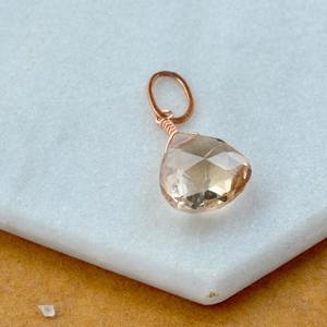 Colgante de Piedra Preciosa de Topacio Dorado en Forma de Lágrima, Gema Natural de Color Amarillo Cálido, Chapado en Oro Rosa, Joyería Artesanal - Product Image 6