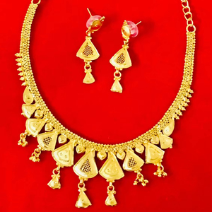 24K Plaqué Or Vintage Dubai Fashion Jewelry Set Comprend Collier Boucles D'oreilles Bangles Peignes Cuivre Matériel pour l'Allemagne - Product Image 1