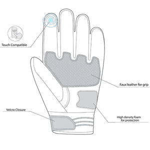 ถุงมือขี่มอเตอร์ไซค์แบบเต็มนิ้วถุงมือขี่มอเตอร์ไซค์แบบเต็มนิ้วถุงมือขี่มอเตอร์ไซด์กันลื่นน้ำหนักเบาระบายอากาศฤดูร้อน - Product Image 6