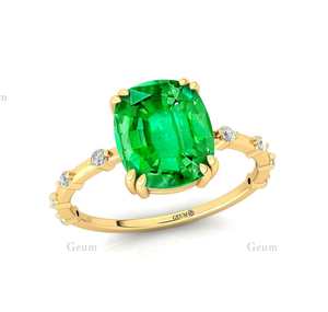 Coussin coupe naturel péridot pierre précieuse août pierre de naissance bague 14kt 18k or massif diamant bague de mariage pour les femmes livraison directe - Product Image 3