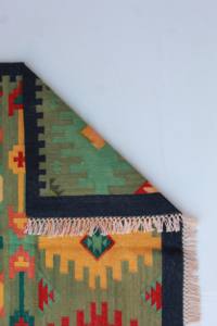 Alfombra de área de algodón hecha a mano de fabricante indio 3x5 pies Alfombra geométrica lavable Exportación - Product Image 2