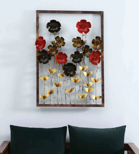 Ak – cadre Floral en laiton, finition en poudre, Art mural en métal pour la suspension murale, Art de cuisine - Product Image 1