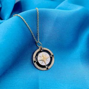 14K จี้เพชรสำหรับปลูกในห้องปฏิบัติการเข็มทิศทองคำสร้อยคอเพชรสำหรับงานแต่งงานสร้อยคอสำหรับผู้หญิงสำหรับเครื่องประดับครบรอบ - Product Image 5